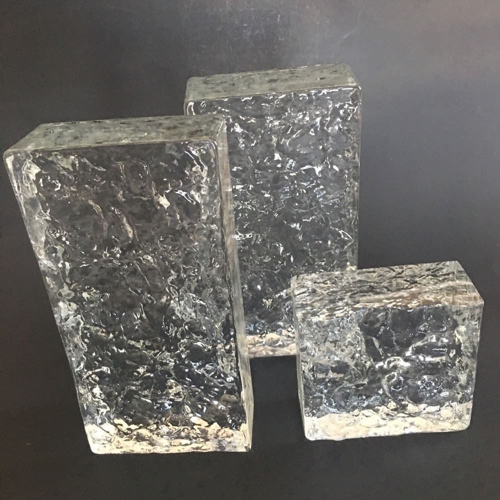 Modern Textured Glass Decor Glass Blocks Transparent Ice Crystal Textural Glass